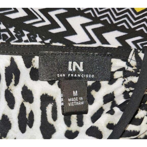 I.N. San Francisco Cheetah‎ Tribal Print Bandana Top Handkerchief Hem Medium Y2K - Picture 3 of 5